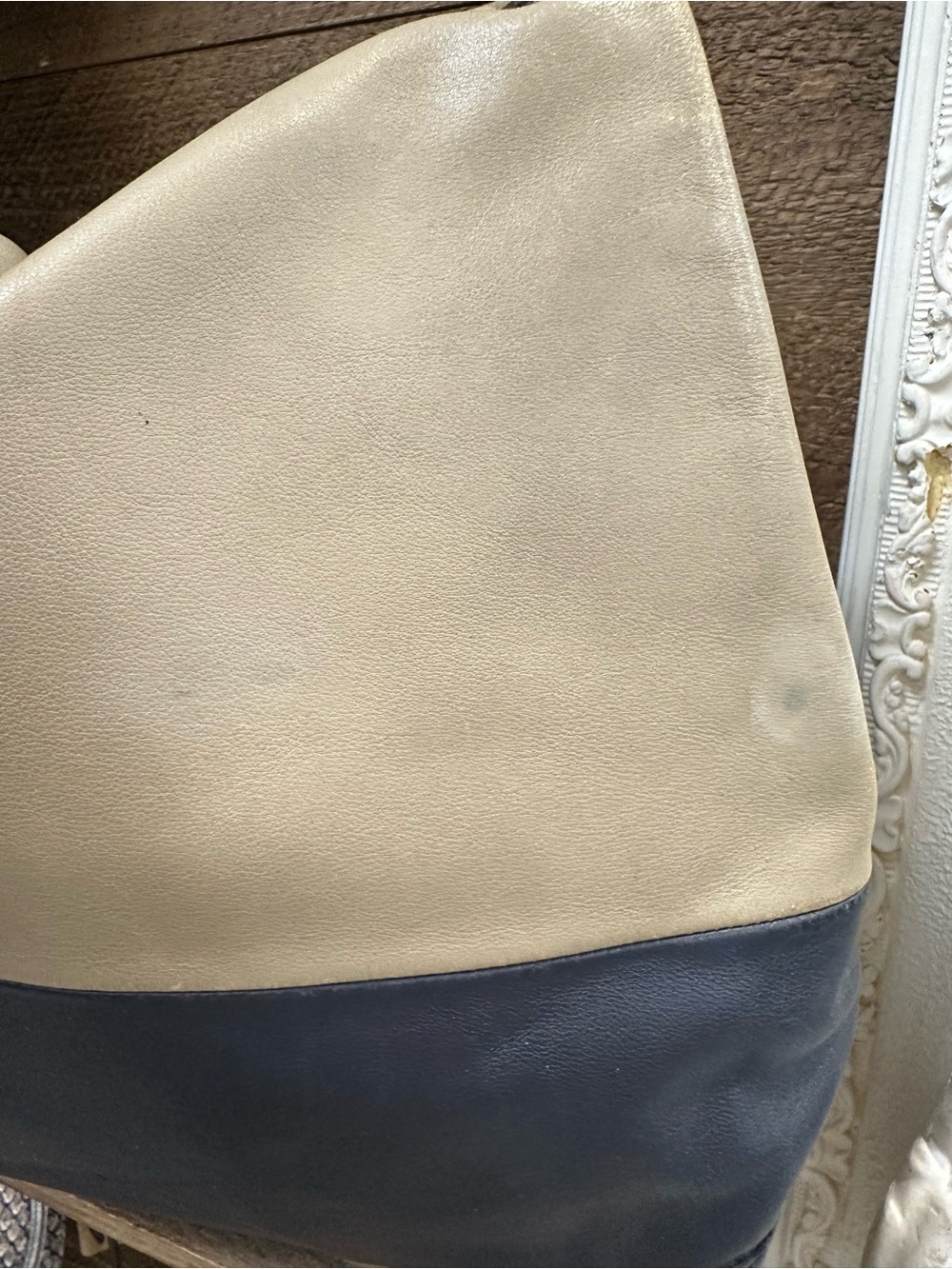 Celine Large Tri-Color Leather Foldover Hobo Shoulder Bag Made in Italy - Picture 4 of 12